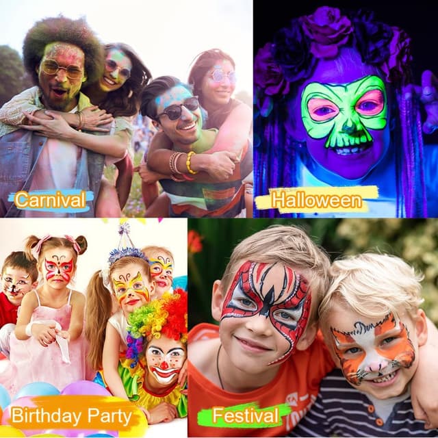 Thumbnail 6 de URAQT Body Paint Neon 8 colori trucco 🎨