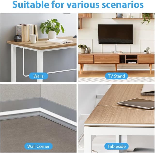 Thumbnail 6 de Wapasezyar selbstklebender Kabelkanal halb-rund, mini, weiß – 2 m zur Verlegung und zum Schutz von 1 Kabel