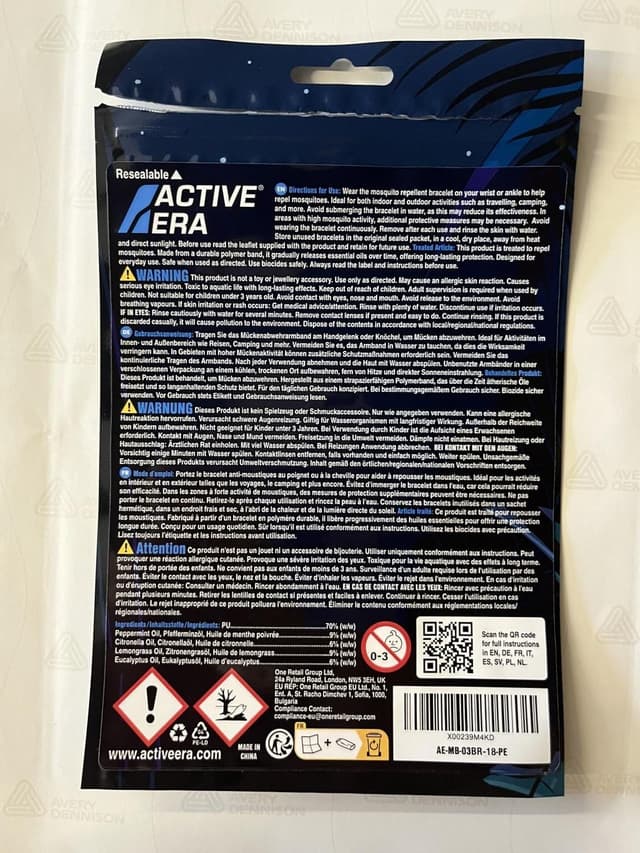 Detalle de Active Era Mosquito Repellent Bracelet (DEET-free) – Waterproof insect & midge bands, 18 pack