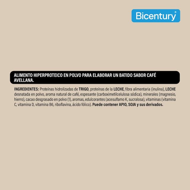 Thumbnail 6 de Bicentury Proteína Moka Avellana 340 g 20 g por porción