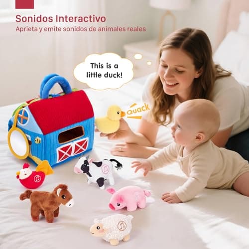 Detalle de Hahaland granja de peluche 6 animales