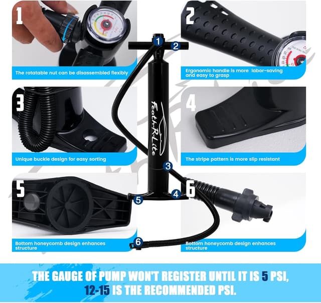 Detalle 2 de FEATH-R-LITE Ultralight Inflatable SUP Board (10' x 30") with Accessories