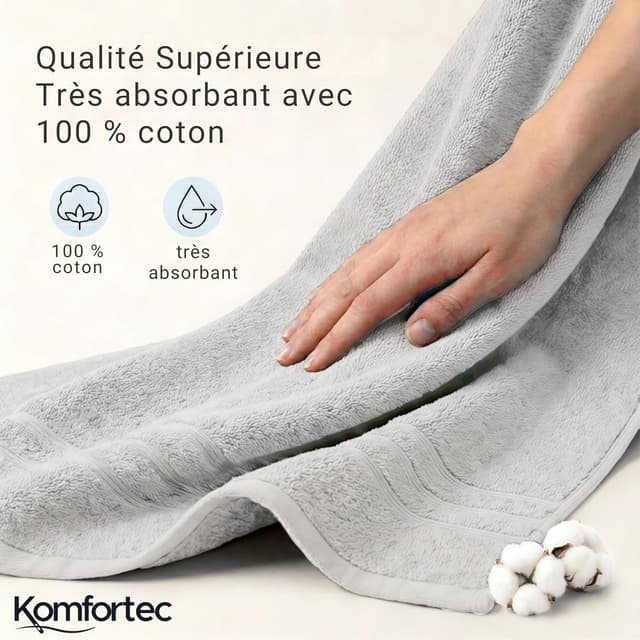 Detalle 2 de Komfortec Serviettes de Sauna 80 x 200 cm đź§–