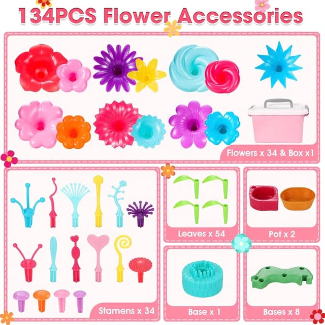 Thumbnail 2 de Fivejoy Blumengarten Spielzeug 134 Teile