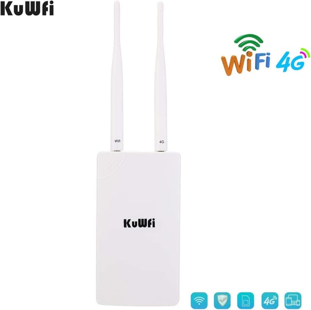 Detalle 2 de KuWFi CPF905 Router 4G LTE CAT4 150Mbps esterno con slot SIM e antenne duali