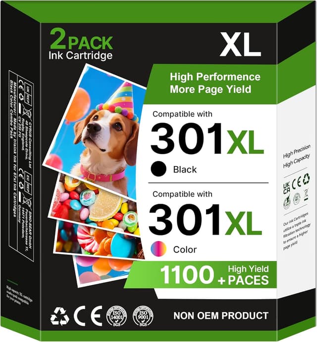 Detalle de Glliter 301 XL Druckerpatronen 2er Set