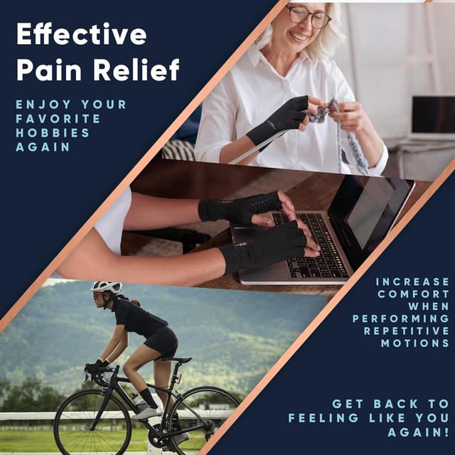 Detalle 2 de Copper Compression Arthritis Gloves M