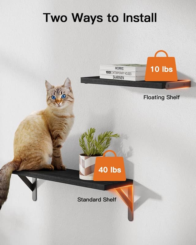 Thumbnail 4 de Pipishell Estantes Flotantes de Madera, Paquete de 6 🪵