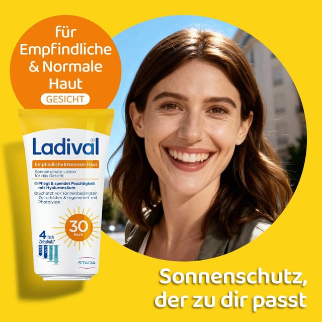 Detalle de STADA Ladival Sonnenschutz-Lotion Gesicht LSF 30 für empfindliche & normale Haut (50 ml)
