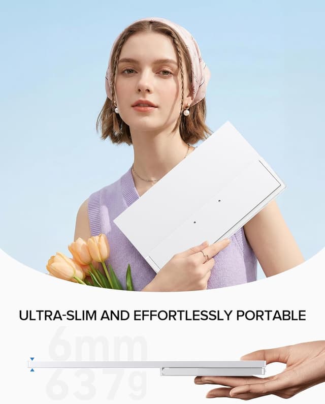 Detalle de UPERFECT Portable Monitor 15,6 Zoll (125% sRGB) – weiß, 1080p HDR EyeCare, 180° Standfuß & VESA