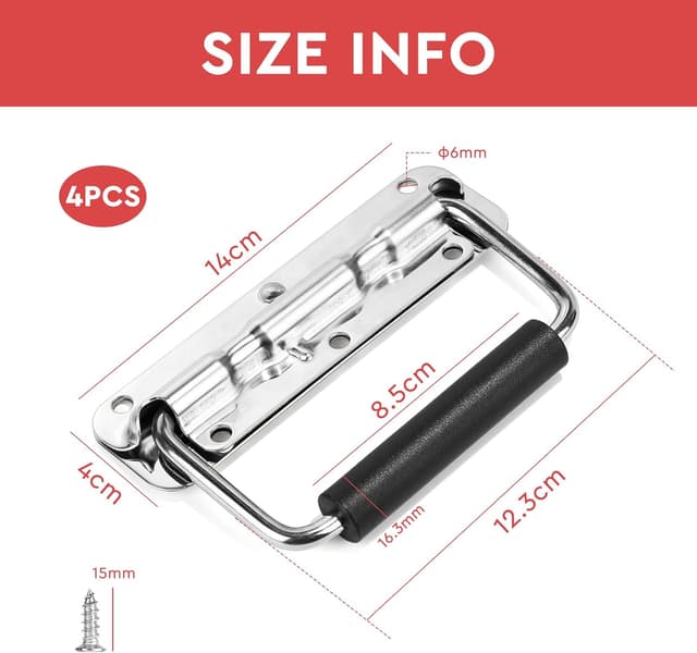 Detalle 2 de Supaway Federklappgriff aus Edelstahl 304, 140 mm