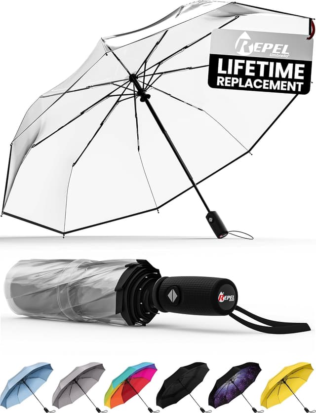 Imagen de REPEL Windproof Travel Umbrella 85MPH ☂ en OfertitasTOP