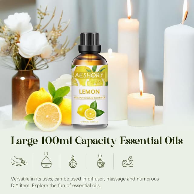 Detalle de AESHORY Lemon essential oil 100ml