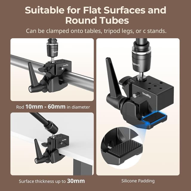 Detalle de SmallRig 4862 : support de caméra à friction avec super pince et bras magique (kit 3 kg)