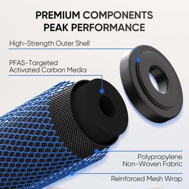 Thumbnail 3 de 1 Micron 2.5" x 10" CTO Carbon Filter 13000 Gal