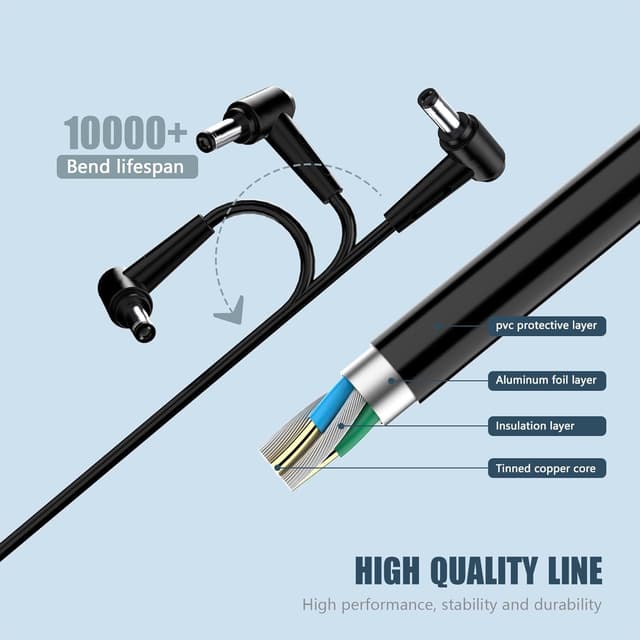 Detalle 2 de BIUBOTY 45W 19V DC laptop charger (compatible with selected ASUS VivoBook & ZenBook models)