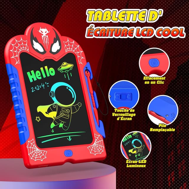 Detalle de Braxel Ardoise Magique 8,5 pouces – tablette à thème colorée, effaçable avec verrouillage d’effaçage