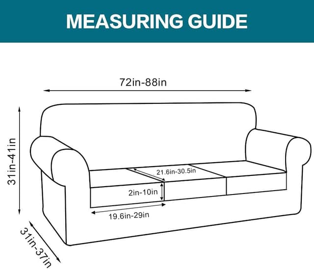 Thumbnail 1 de Turquoize 3-Cushion Sofa Cover 72-88 in