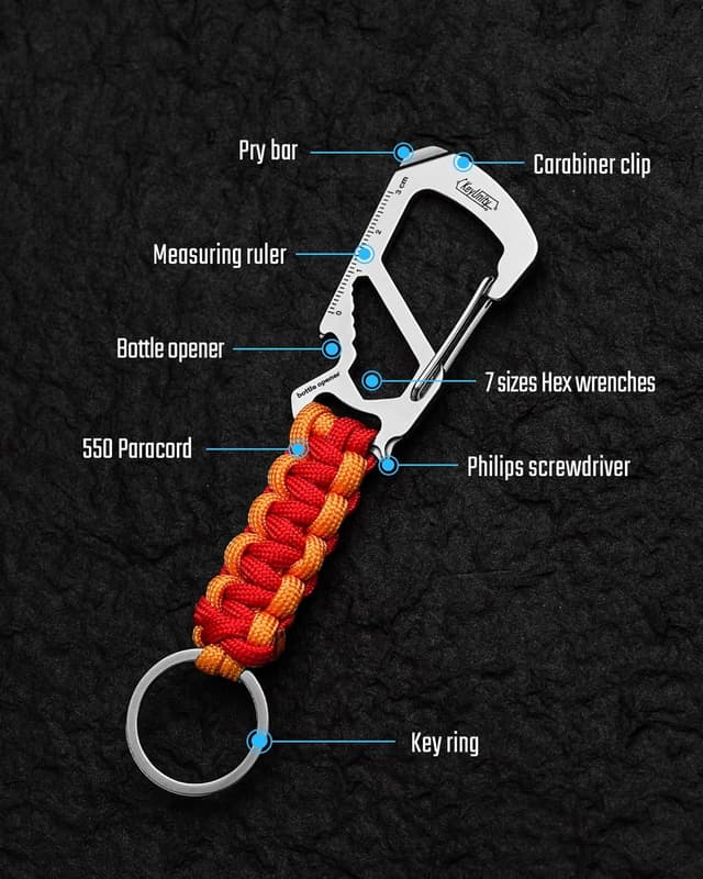Detalle de KeyUnity KC00 Paracorde Porte-clés Mousqueton