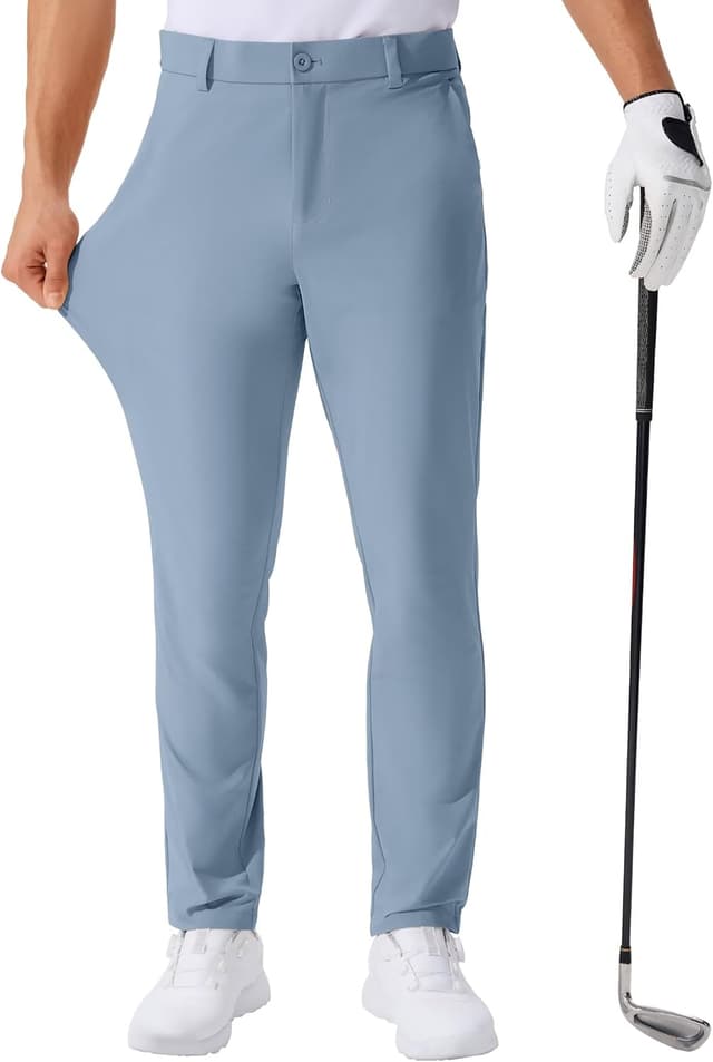 Detalle de QPNGRP Men’s Golf Pants (30/32/34" Inseam) Lightweight Stretch Quick-Dry Work Dress Pants
