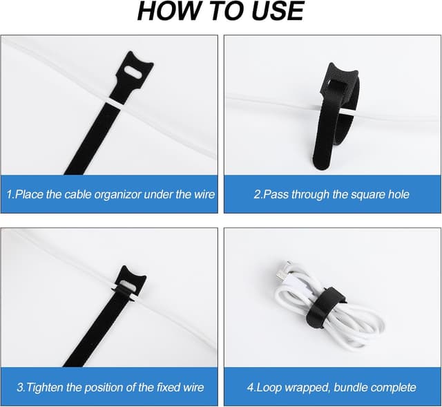 Thumbnail 3 de AiQInu 100 Bridas Reutilizables para Cables 🧾