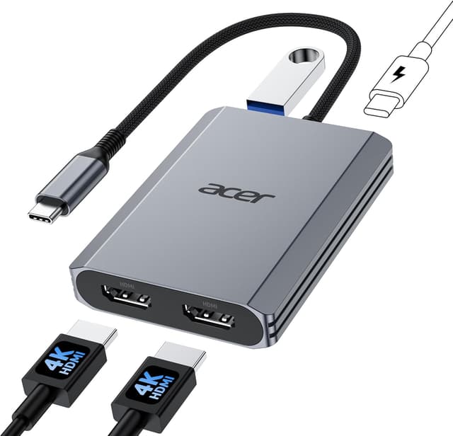 Detalle de Acer USB-C to Dual HDMI Adapter 4K 60Hz