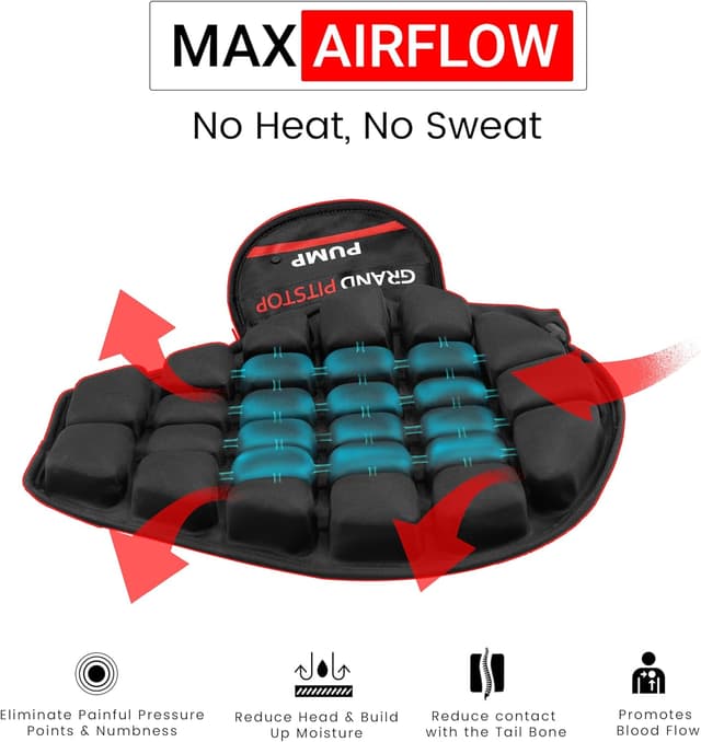 Detalle 2 de Motorcycle air seat cushion for long rides