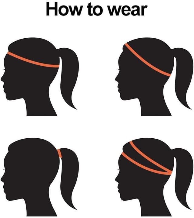 Detalle de URAQT Sport Fascia per capelli antiscivolo elastica (set da 9, unisex) per sport, yoga e jogging