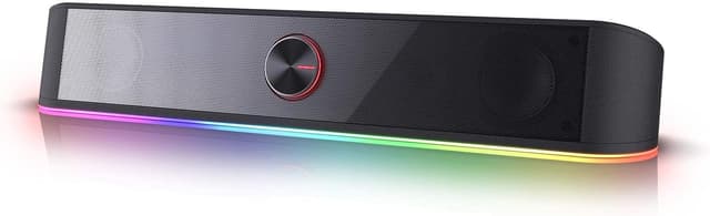 Detalle de Redragon GS560 Adiemus RGB Desktop-Soundbar (2.0) mit dynamischer Lichtleiste und USB-Setup