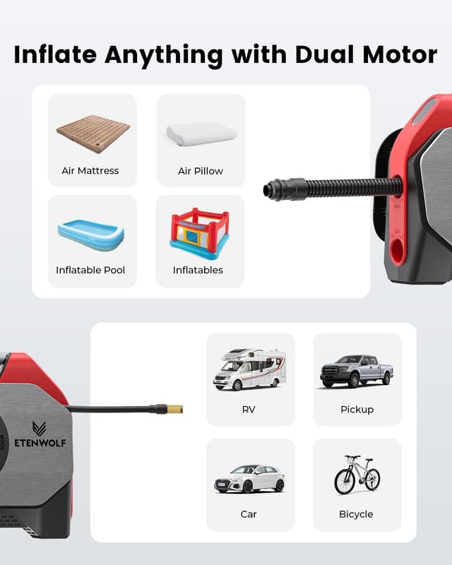 Thumbnail 6 de ETENWOLF VORTEX S6SE 15600 mAh Cordless Tire Inflator