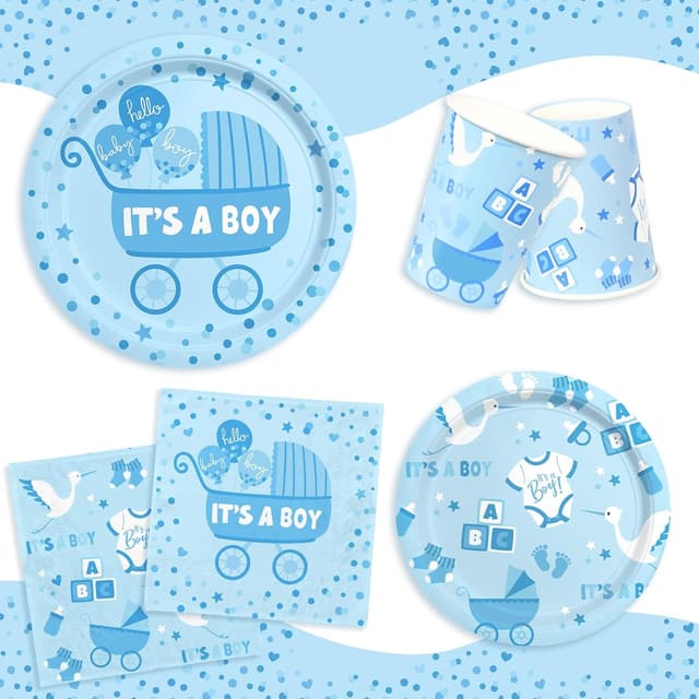 Thumbnail 5 de Baby Boy Shower Decorations 24pc ๐