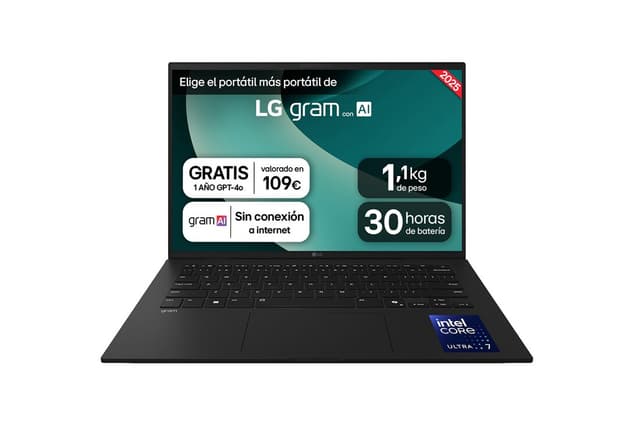 Detalle de LG gram 14Z90T 14" Windows 11, Intel Core Ultra7, 32 GB, 2 TB