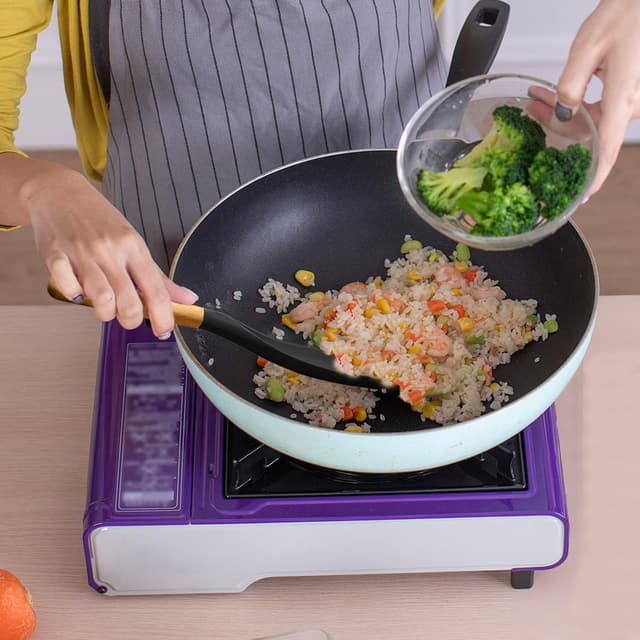 Detalle de VOVOLY Silicone Cooking Spoon for Nonstick Cookware (Black, 11.4 in)