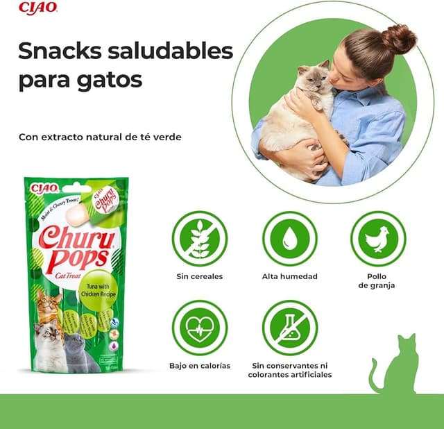 Thumbnail 2 de CHURU Cat Pops Receta DE ATUN con Pollo 12x60 g