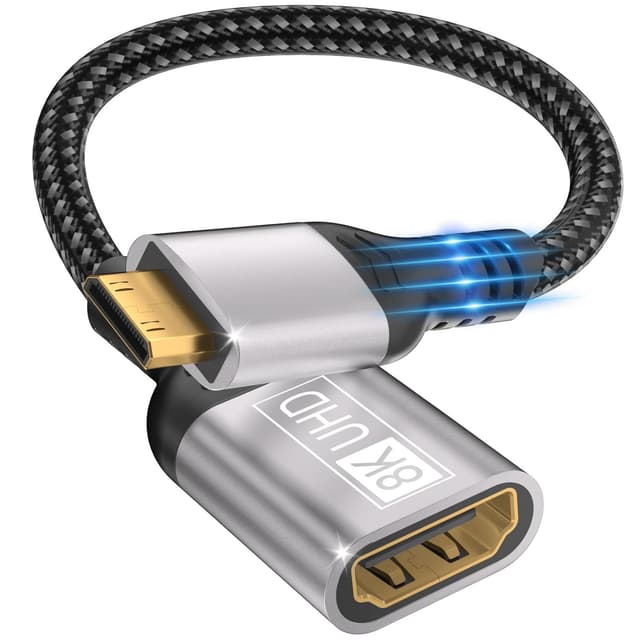Detalle de layajia 8K Mini-HDMI-auf-HDMI-Adapter (8K@60Hz) mit bidirektionalem Signal für Kamera, Laptop, Tablet & Monitor