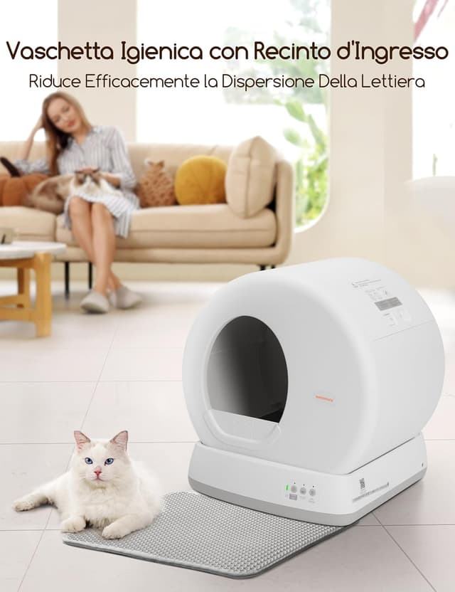 Detalle 2 de MeoWant Lettiera Gatto Autopulente 57,6L 🐱