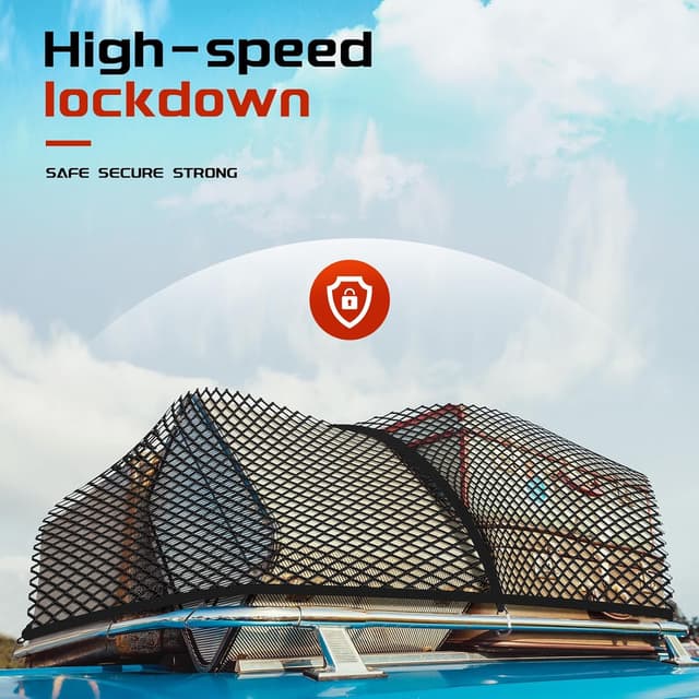 Detalle 2 de Dayacoco Highly Elastic Cargo Net for Pickup Truck Beds (122x122cm to 213x213cm) with 8 Rustproof Buckles