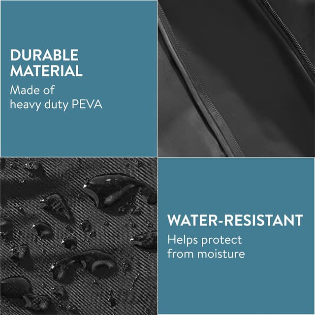 Detalle de JEMIDI Aufbewahrungstasche für Gartenauflagen (125 x 30 x 50 cm) mit Griff & Reißverschluss – schwarz