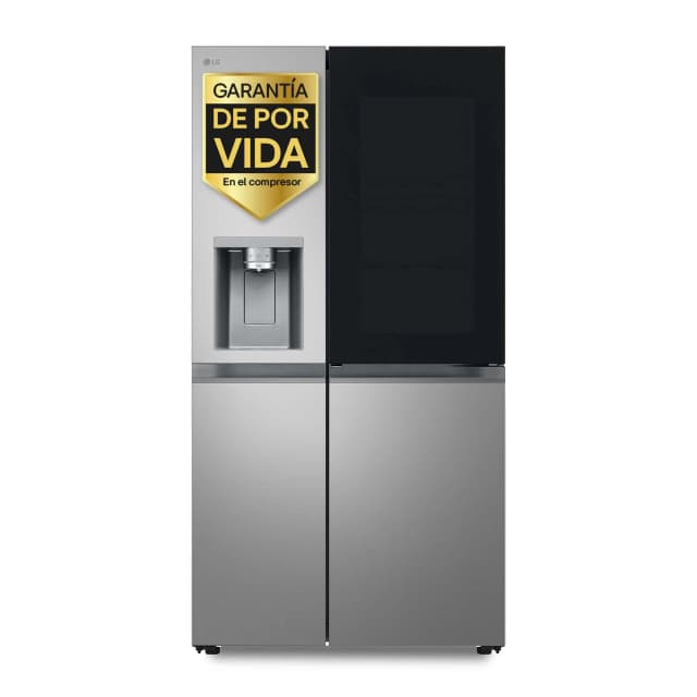 Detalle de LG GSXE80PYBD frigorífico americano side by side reacondicionado grado B con dispensador de agua