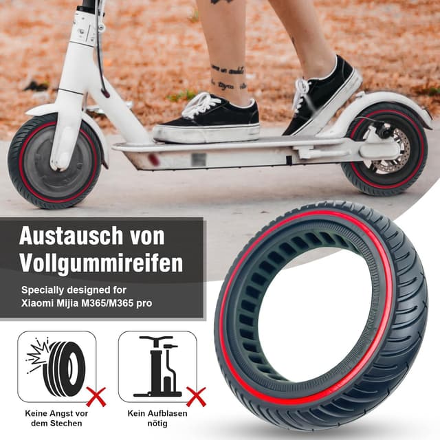 Detalle 2 de COASTA 2× 8,5" Vollgummireifen für E-Scooter – Ersatzreifen für Xiaomi Pro 2, M365, 1S & mehr