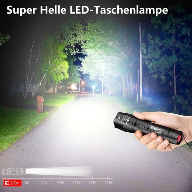 Detalle de REHKITTZ Taschenlampe 2000 Lumen