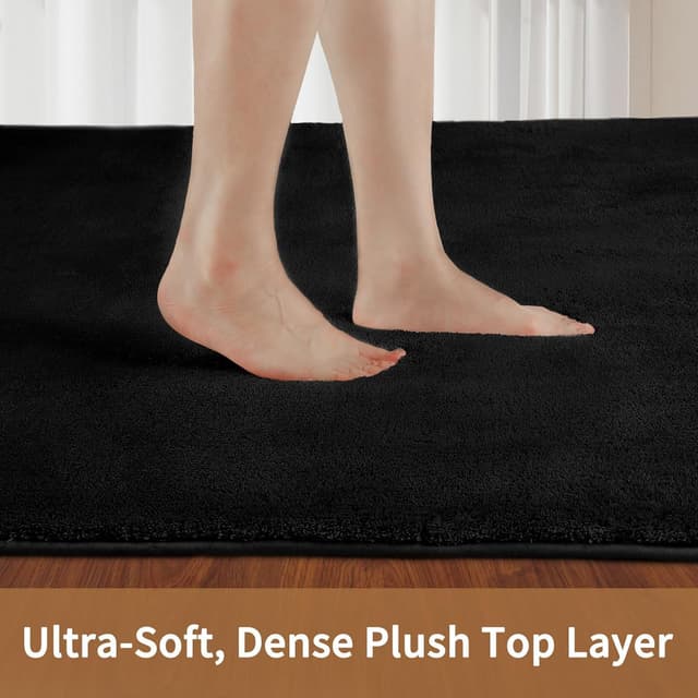 Detalle de Sour Lemon large shaggy carpet rug 300x425cm in grey – washable, non-slip back, extra large for living room