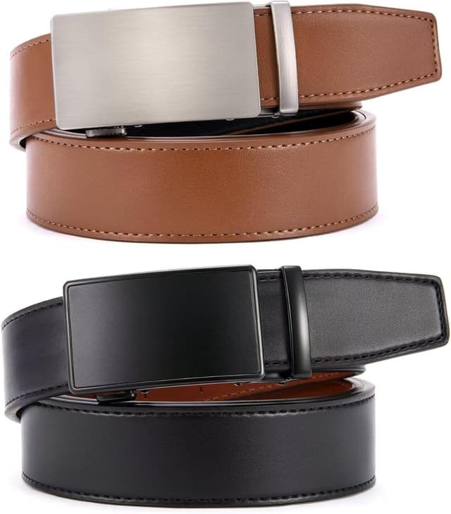 Detalle de CHAOREN Herren-Gürtel 35 mm im 2er-Set mit Automatik & Ratsche – passend bis zur Kürzung