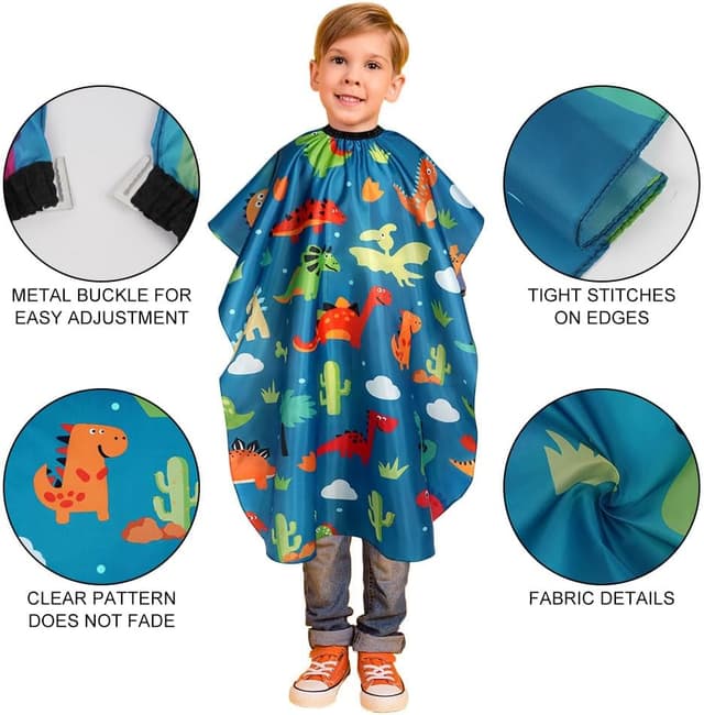 Detalle 2 de AYBUY Mantellina per taglio capelli bambini verde con pettine e spazzola