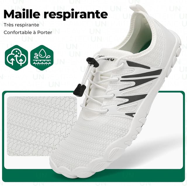 Detalle 2 de SAGUARO chaussures barefoot homme pour l’eau, séchage rapide et antidérapantes – de pointure 39 à 48