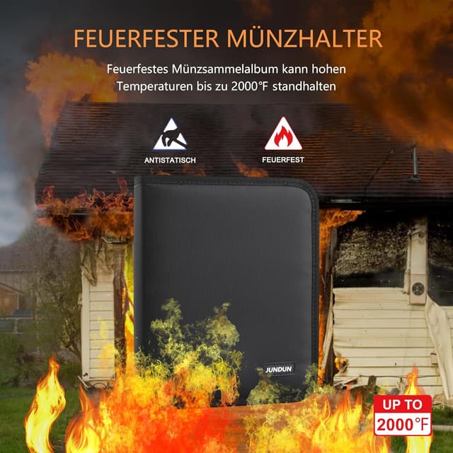 Thumbnail 6 de JUNDUN Feuerfestes Münzsammelalbum 260 Taschen