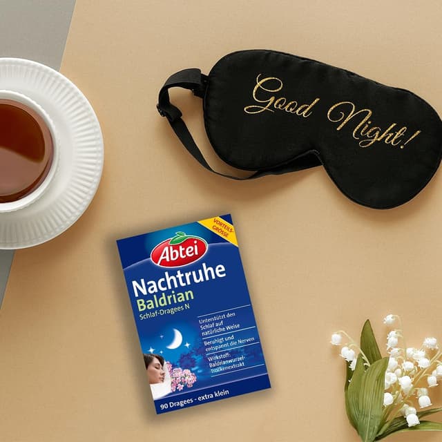Detalle 2 de Abtei Nachtruhe Baldrian Schlaf-Dragees N – pflanzliches Arzneimittel für erholsamen Schlaf & nervliche Belastung (90 Dragees)