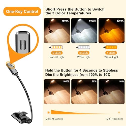 Thumbnail 2 de Gritin Luz de Lectura Recargable 1000 mAh 📚