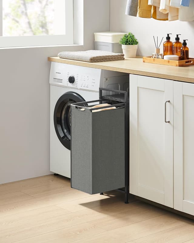 Detalle de Laundry basket with shelf 47 L