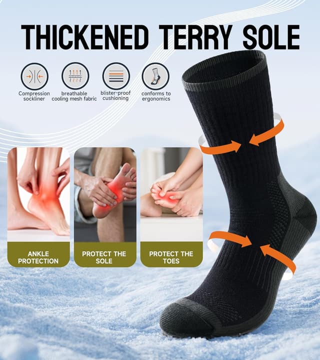 Thumbnail 1 de TANSTC Merino Wool Thermal Socks 3 Pairs